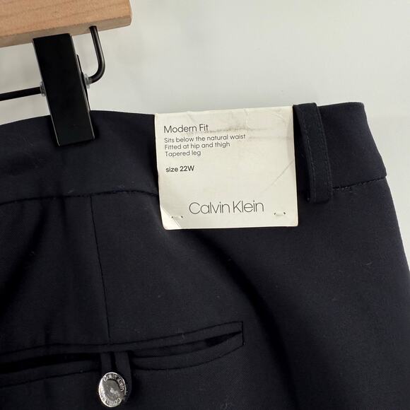 CALVIN KLEIN Pants Size 22W Modern Fit NWT Tapered Leg Business Navy Plus Curvy - Picture 3 of 13